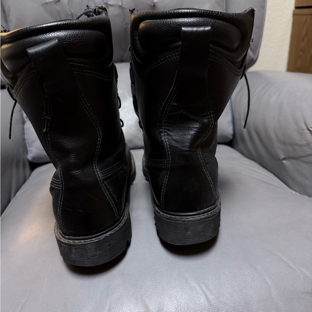 Black Leather Men's Boots - Picture 2 of 4